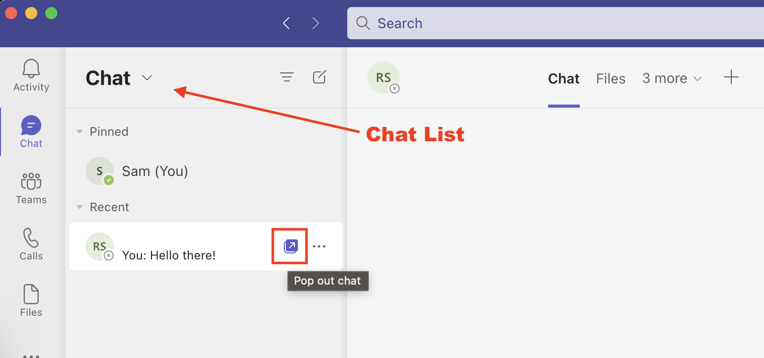 Pop-out Chat from Chat List